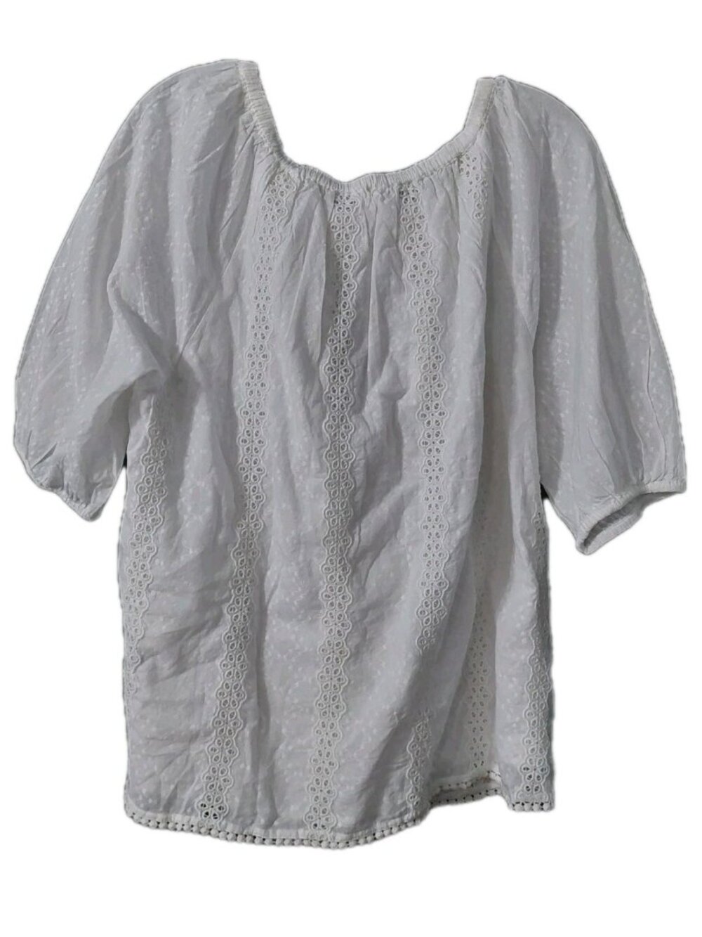 Chicos Shirt Front White Gold Sequins Size 2 Blouse Large - Picture 3 of 9